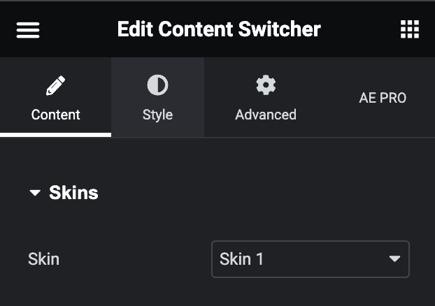 Content Switcher - WP Builder Addons