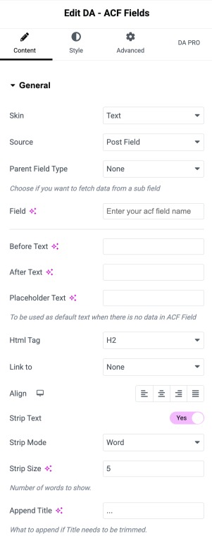 DA - ACF Fields - WP Builder Addons