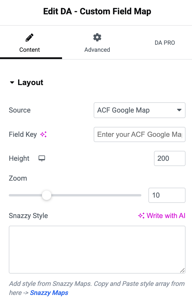DA - Custom Field Map - WP Builder Addons