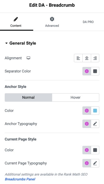 DA - Breadcrumb - WP Builder Addons